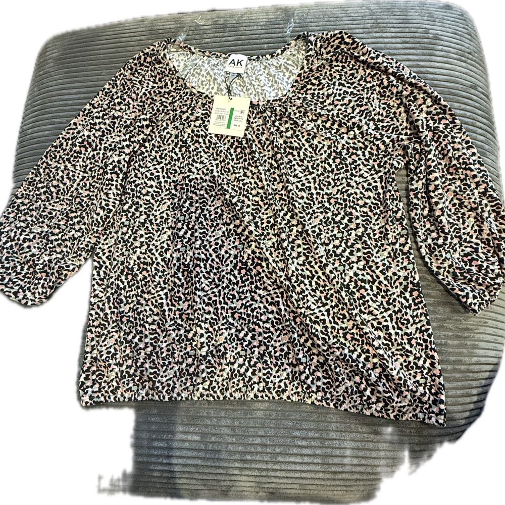 Anne Klein Leopard Print Blouse